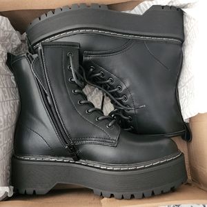 STEVE MADDEN VEGAN BETTY BLACK BOOT